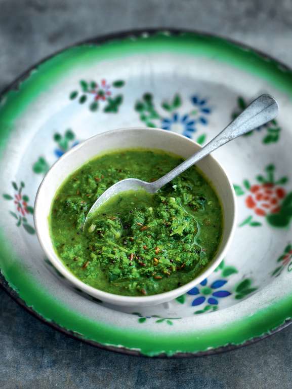 Fresh Coriander Chutney - The Happy Foodie