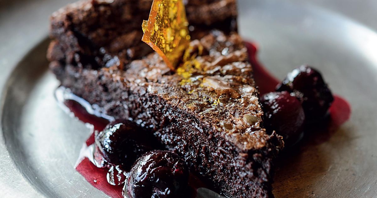 Chocolate and Salt Caramel Brownies with Cherry and Chocolate and Salt Caramel Brownies with Cherry and
