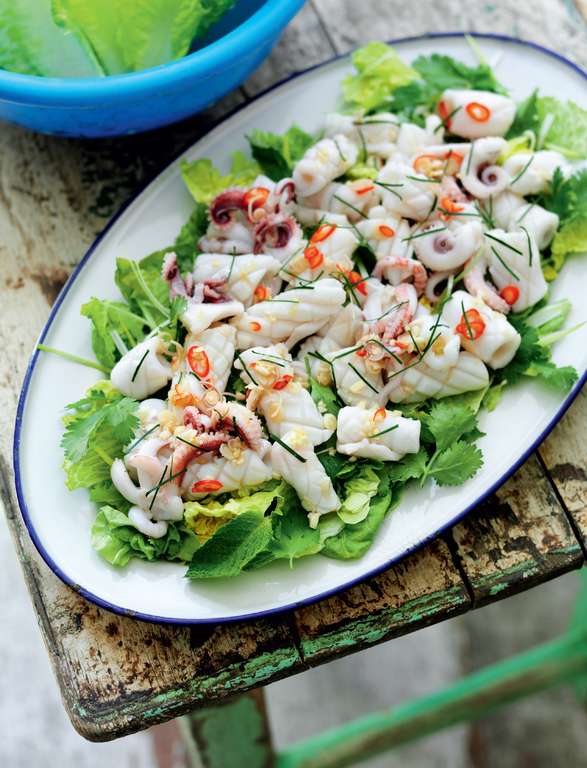 Thai Spicy Squid Salad Recipe Yam Pra-Muek | Rick Stein Asian Salads