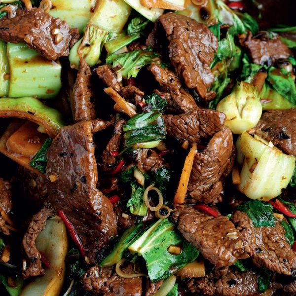 Stir-Fried Beef with Black Beans, Chinese Greens and Bamboo Shoots ...
