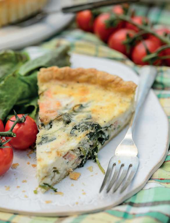 Smoked Trout, Watercress and Horseradish Quiche - The Happy Foodie