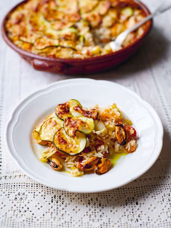 Jamie Oliver Baked Tiella Rice Recipe | Jamie Cooks Italy ...