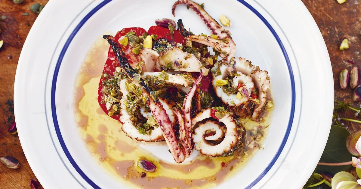 Jamie Oliver S Grilled Squid Salad Recipe Jamie Cooks Italy C4