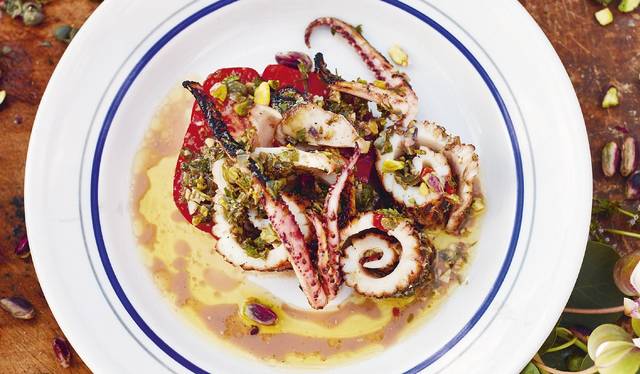 Jamie Oliver S Grilled Squid Salad Recipe Jamie Cooks Italy C4
