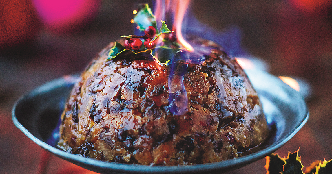 Christmas Pudding Dried Fruit, Pecans, Ginger, Rosemary, Bourbon