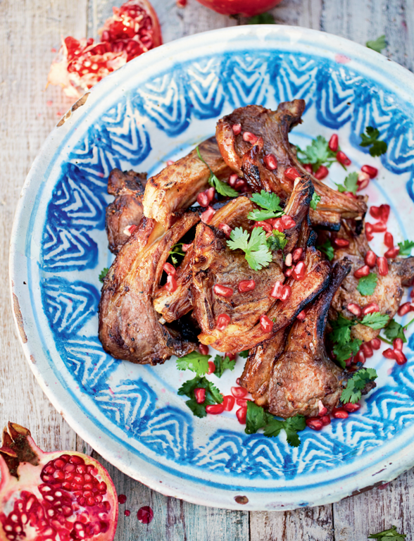 Honey, Chilli and Pomegranate-glazed Lamb Cutlets - The Happy Foodie