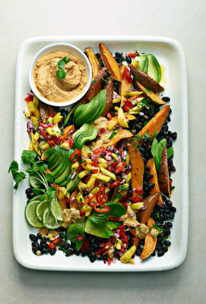 Loaded Sweet Potato Wedges one pot vegan so vegan