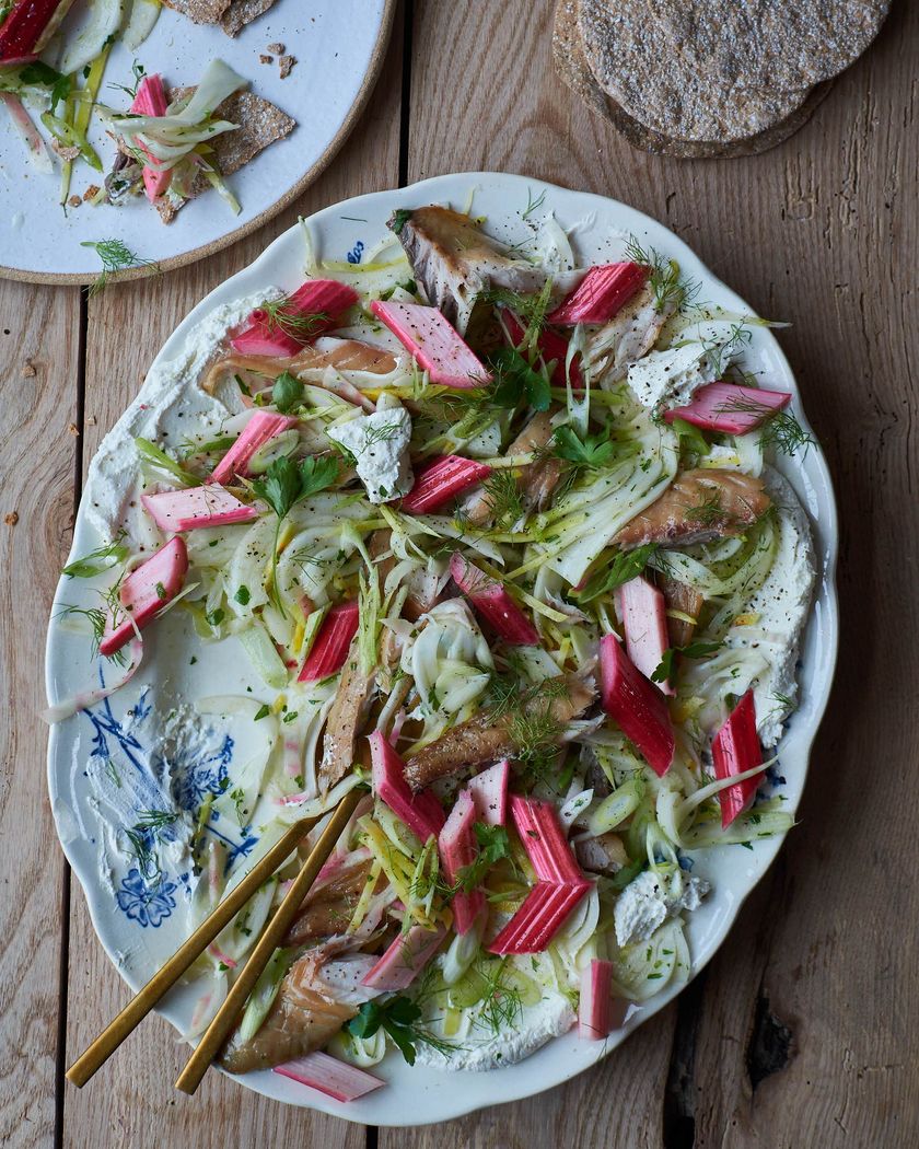 Mackerel Salad with Forced Rhubarb February Harvest