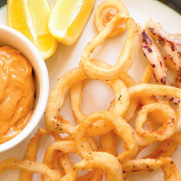 Squid Fried in Olive Oil with Smoked Pimentón and Garlic Mayonnaise