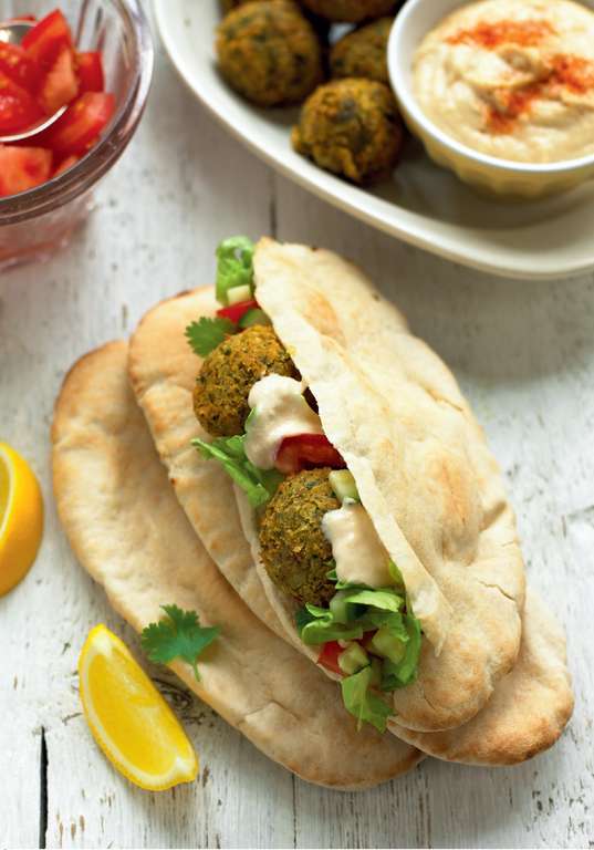 Falafel with Tahina Cream in Pitta - The Happy Foodie