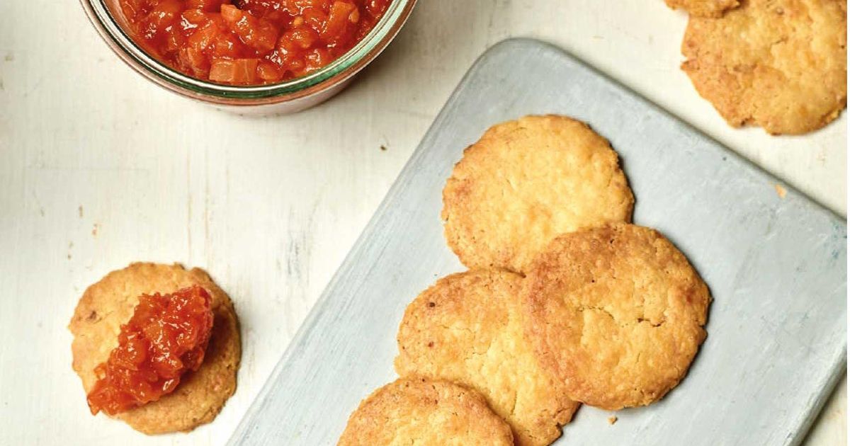 Nadiya Hussain S Cheese Biscuits Tomato Jam Recipe Family Favourites