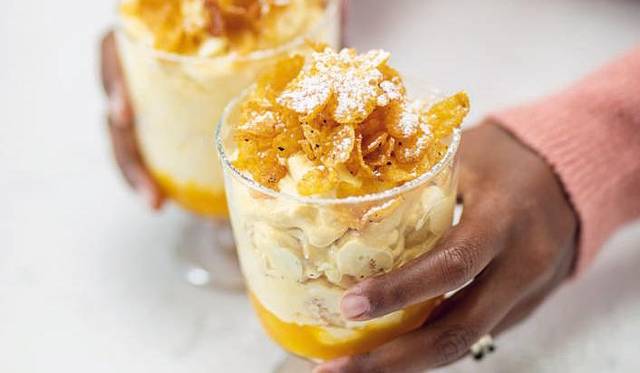 Nadiya Hussain Mango Cornflake Cranachan Recipe Bbc2 Nadiya Bakes