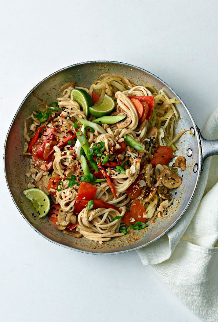 Weeknight Peanut Butter Udon one pot vegan so vegan