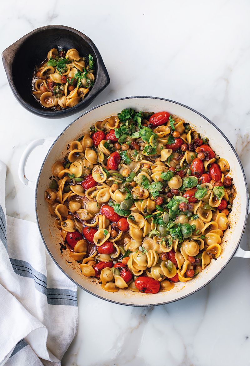 One-pan Orecchiete Puttanesca ottolenghi flavour cookbook