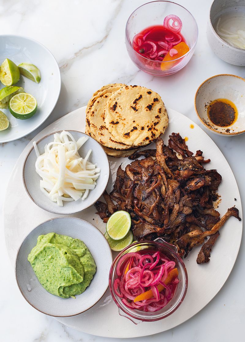 ottolenghi flavour cookbook vegetarian Oyster Mushroom Tacos with All the Trimmings