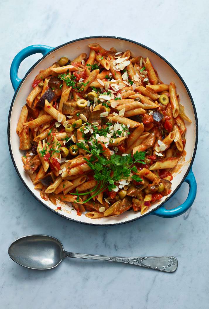 Penne Caponata one pot vegan so vegan