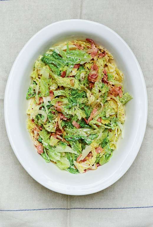 Savoy Cabbage and Bacon Gratin - The Happy Foodie