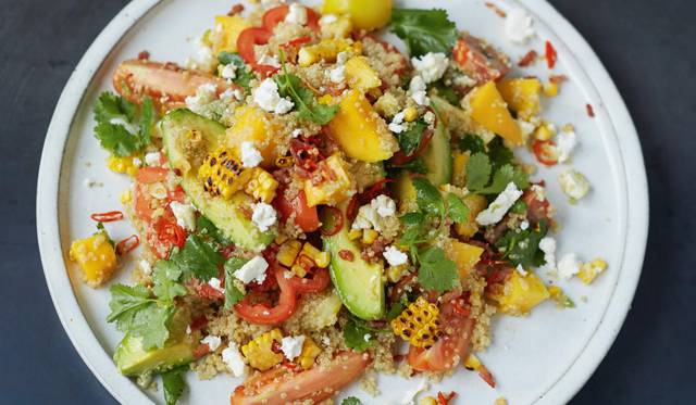 Grilled Corn Quinoa Mango Salad Recipe For Summer Jamie Oliver