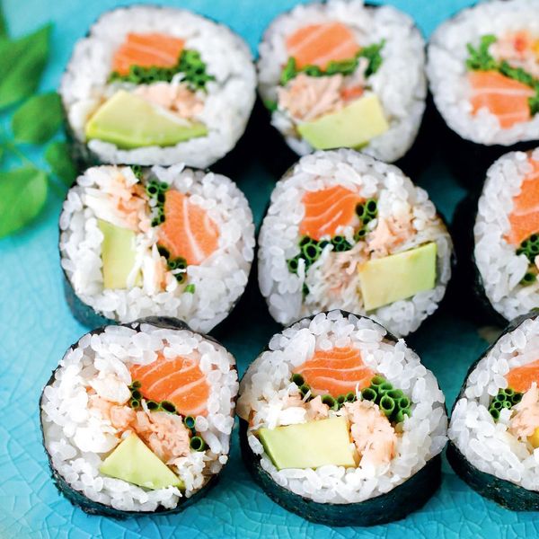 Classic Seafood Futomaki Salmon Crabmeat Avocado And Chives Giant Roll The Happy Foodie