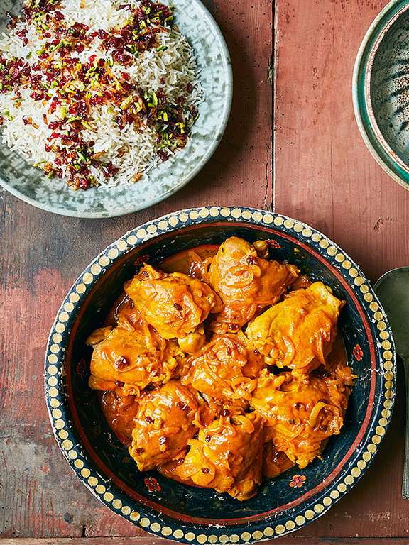 Sanna Mirzas Persian Chicken With Barberry Rice Zereshk Polo Ba Morgh