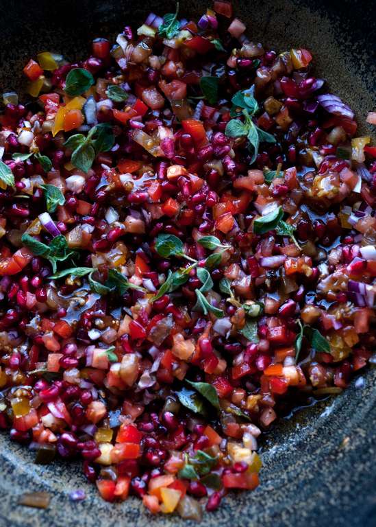 Tomato and Pomegranate Salad - The Happy Foodie