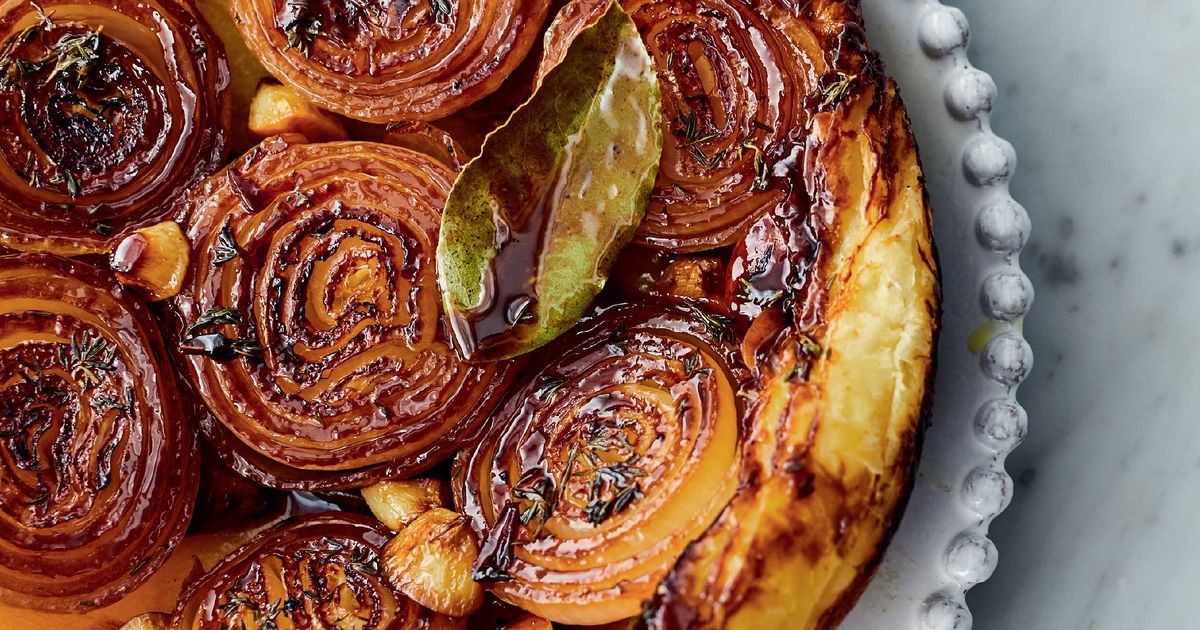 Jamie Oliver's Sticky Onion Tart Recipe Vegetarian Xmas