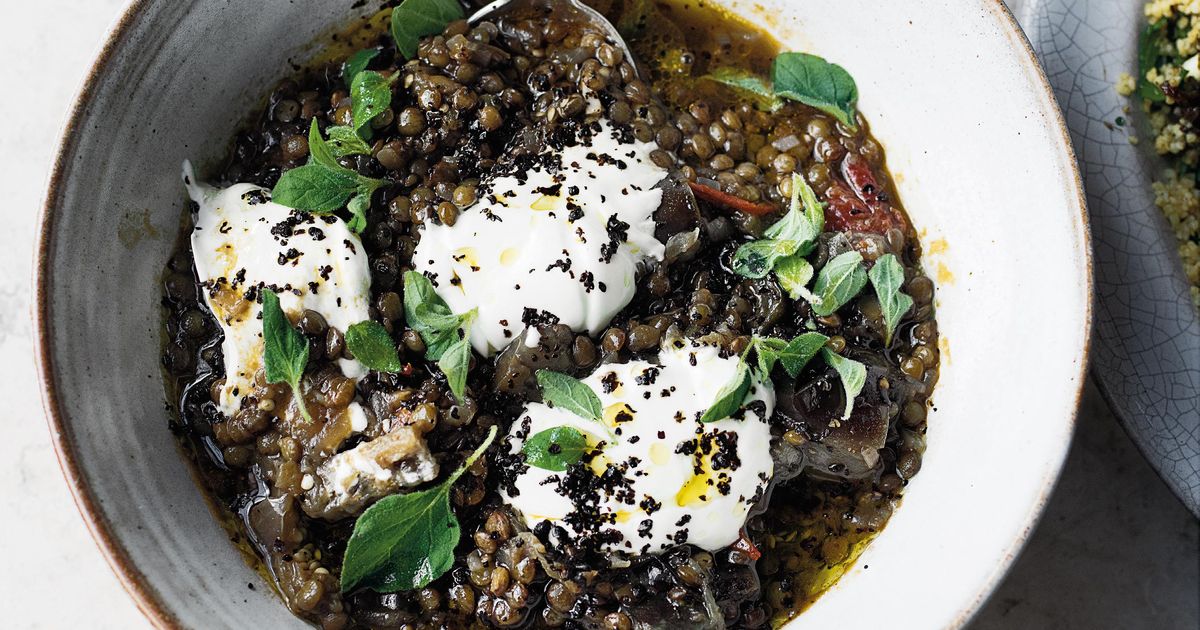 Yotam Ottolenghi Puy Lentil & Aubergine Stew Recipe from