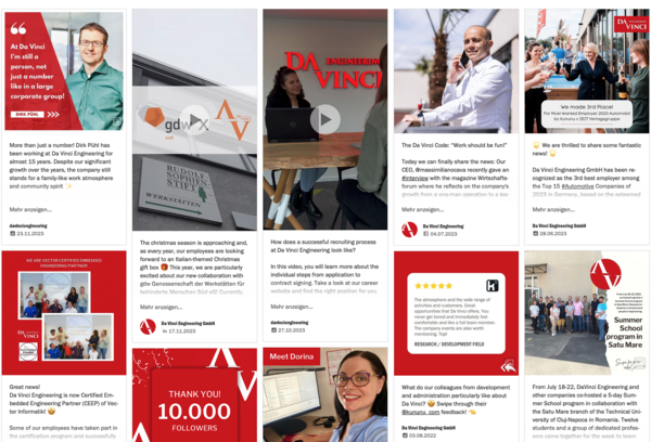 Employer branding with social media with a live social wall