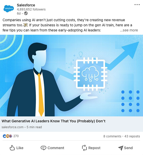 Blog article sample from Salesforce