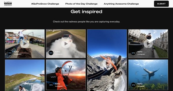 GoPro Awards with curated customer-generated content