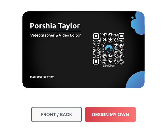 An example of a digital business card