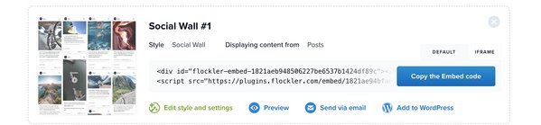A WordPress Facebook feed embed code example