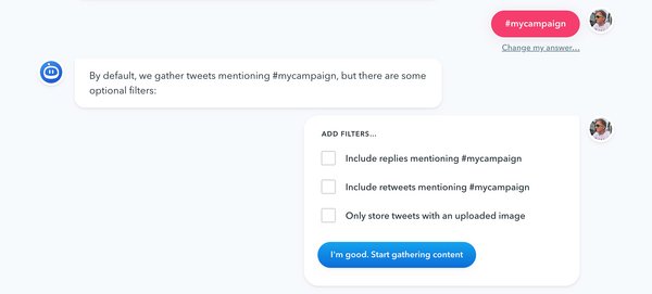 Choosing Twitter feed settings