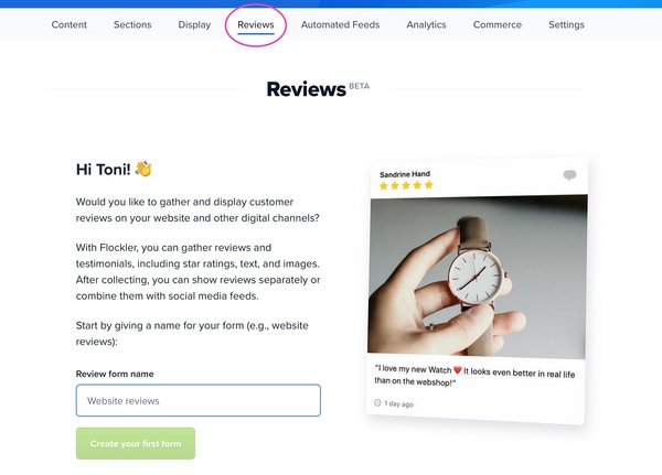 Creating your first form to gather testimonials and reviews