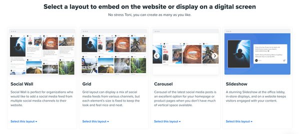 Choose a Facebook widget layout