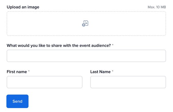 An upload form for events