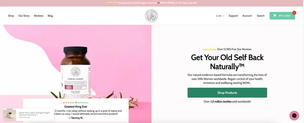 Social proof shown on a webshop