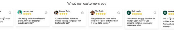 Embedded Google Reviews feed