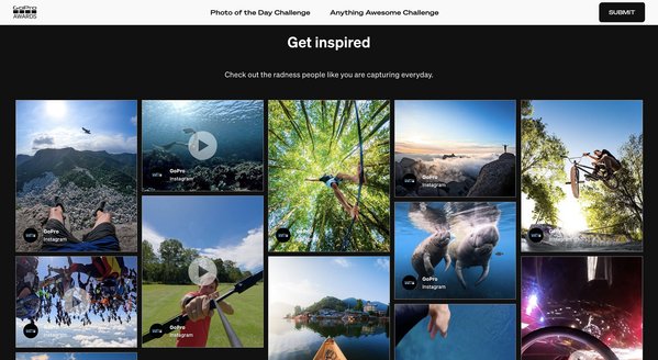 gopro-awards-hashtag-feed-on-the-website-customer-social-reviews-example