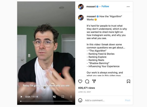 An Instagram post example
