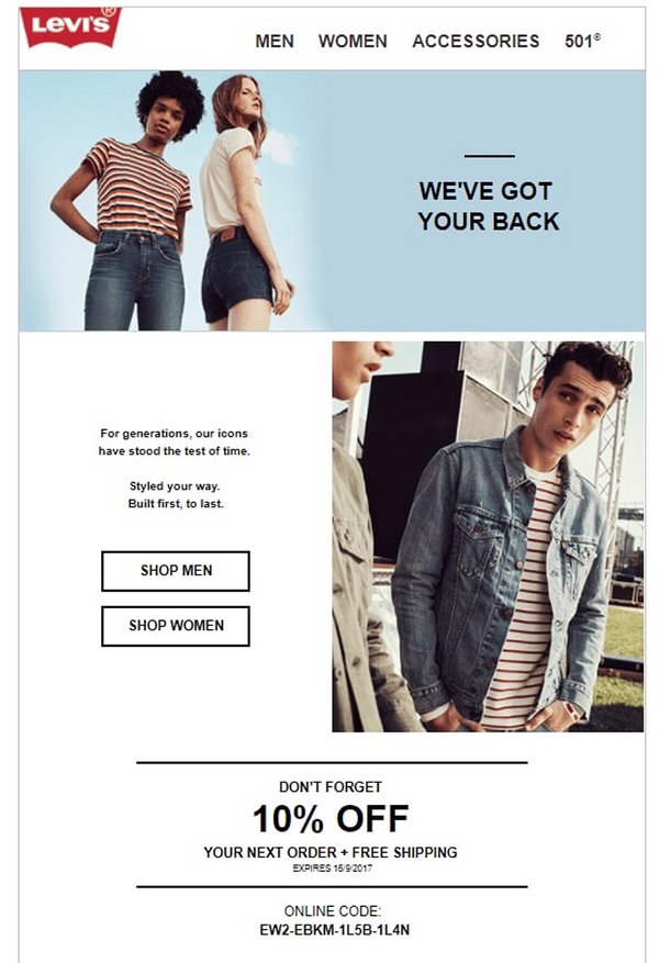 levis-drip-campaign-second-email