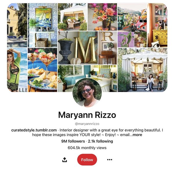 Example of a Pinterest curator