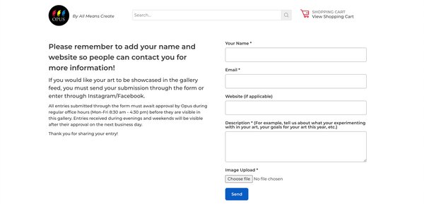 An upload form for UGC content