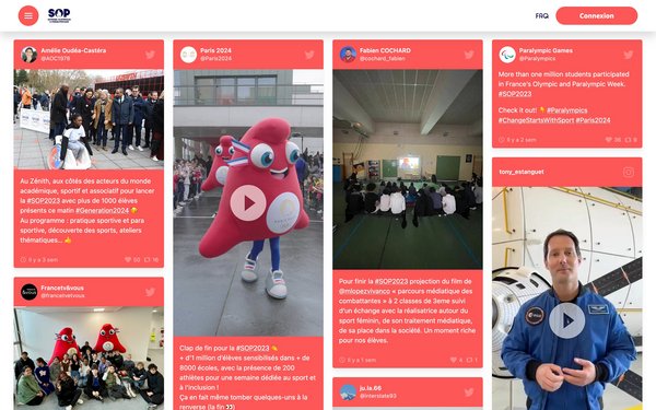 An example of UGC social wall for Paris 2024 competition