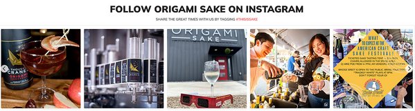 UGC platform used by Origami Sake to show Instagram on a website