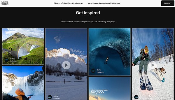 UGC strategy example: how GoPro uses hashtag contests