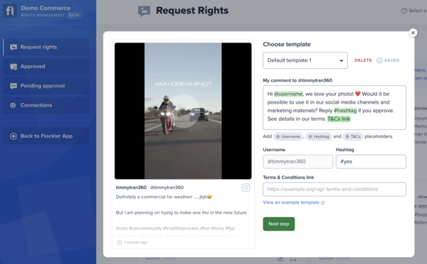 How to ask for user-generated content usage rights