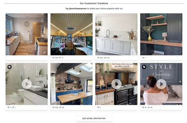 worktop express user-generated content feed on websites