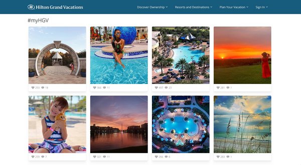 7 ejemplos geniales de campañas de contenido generado por el usuario - Hilton Grand Vacations