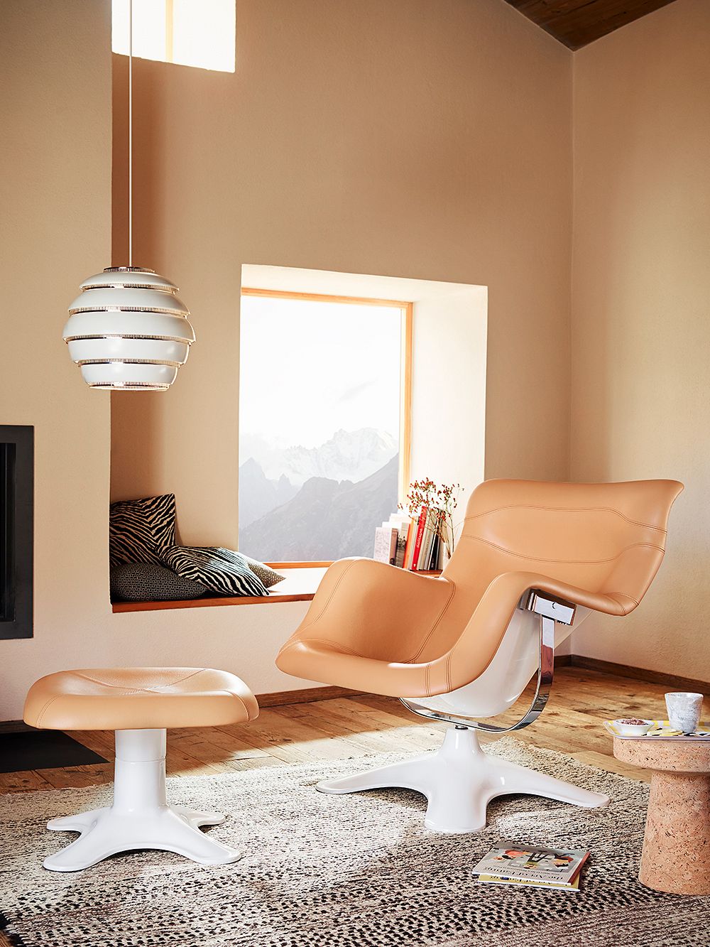 Artek  Karuselli lounge chair, nougat - white